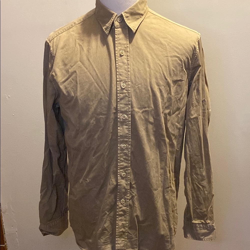 Belstaff Tan Casual Button Down Shirt Cotton Blend
